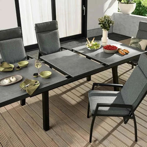 Moderner Ausziehtisch Vivera mit Betonoptik und Synchronauszug für Garten und Terrasse