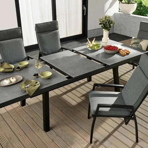 Moderner Ausziehtisch Vivera mit Betonoptik und Synchronauszug für Garten und Terrasse