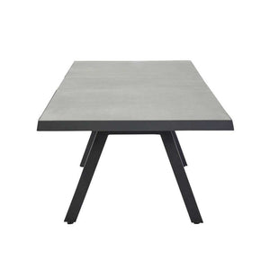 Moderner Ausziehtisch Vivera mit Synchronauszug in Betonoptik und robustem Aluminiumgestell für Garten und Terrasse.