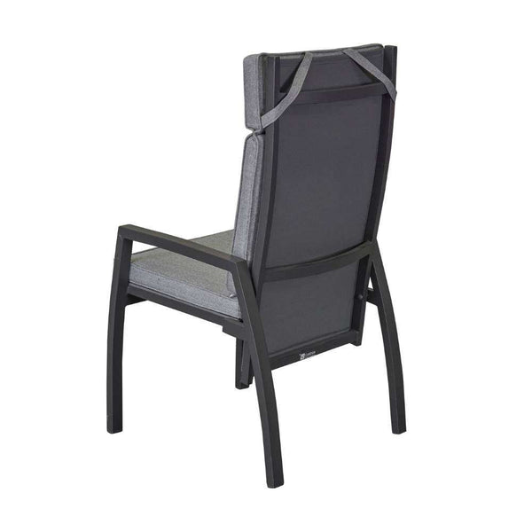 Positionsstuhl Sondrino Aluminium Gartensessel mit Kissen und verstellbarer Rückenlehne