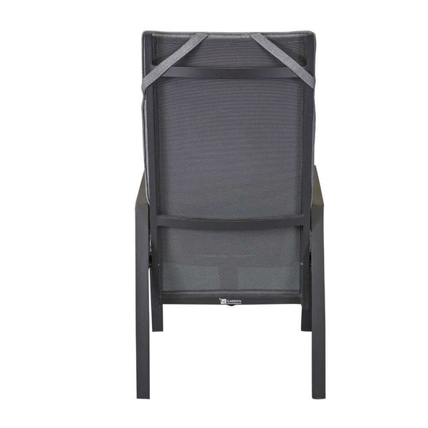 Moderner Positionsstuhl Sondrino aus Aluminium mit Kissen für Garten und Terrasse