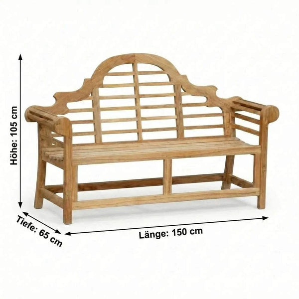 Gartenbank Malborough aus robustem Teakholz mit eleganter Sterling-Farbe für Terrasse und Garten