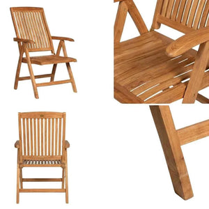 Hochlehnklappsessel Navy aus Teakholz mit hoher Rückenlehne und Klappfunktion für Garten und Terrasse