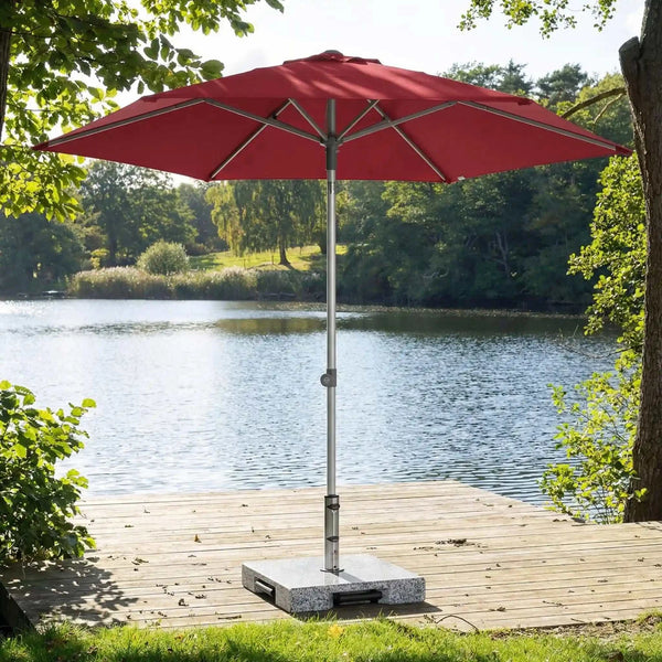 Roter Sonnenschirm Act Push Up mit Push-Up-Funktion und 3-Positions-Knicker, wasserabweisend und UV-Schutz 80+ [AI]