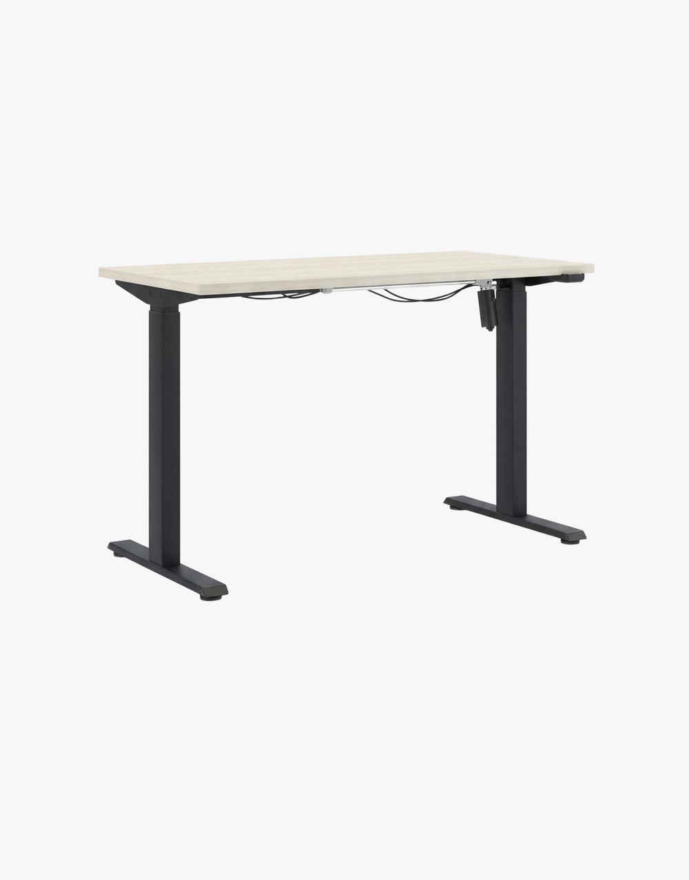 Büromöbel Dresden – Höhenverstellbarer Schreibtisch Weiß mit schwarzem T-Fuß-Gestell, Möbel Graf Pirna