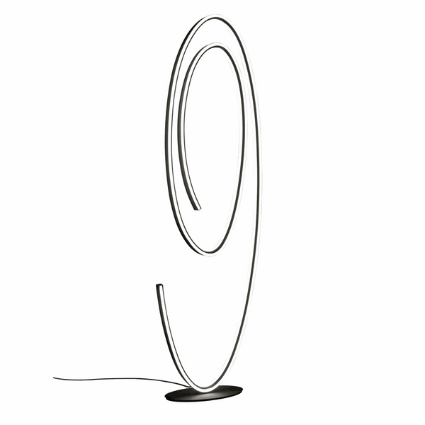 Stehleuchte 175 cm schwarz matt LED 6400 Lumen skulpturale Form