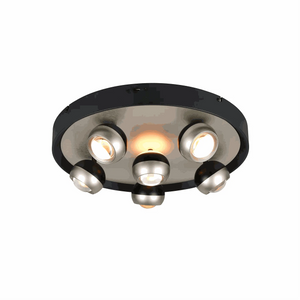 Deckenleuchte Ø50 cm LED schwenkbar nickel schwarz matt mit dimmbarer Farbtemperatur und Up-and-Down-Beleuchtung