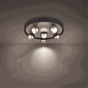 Deckenleuchte Ø50 cm LED schwenkbar nickel schwarz matt mit einstellbarer Farbtemperatur und Dimmer