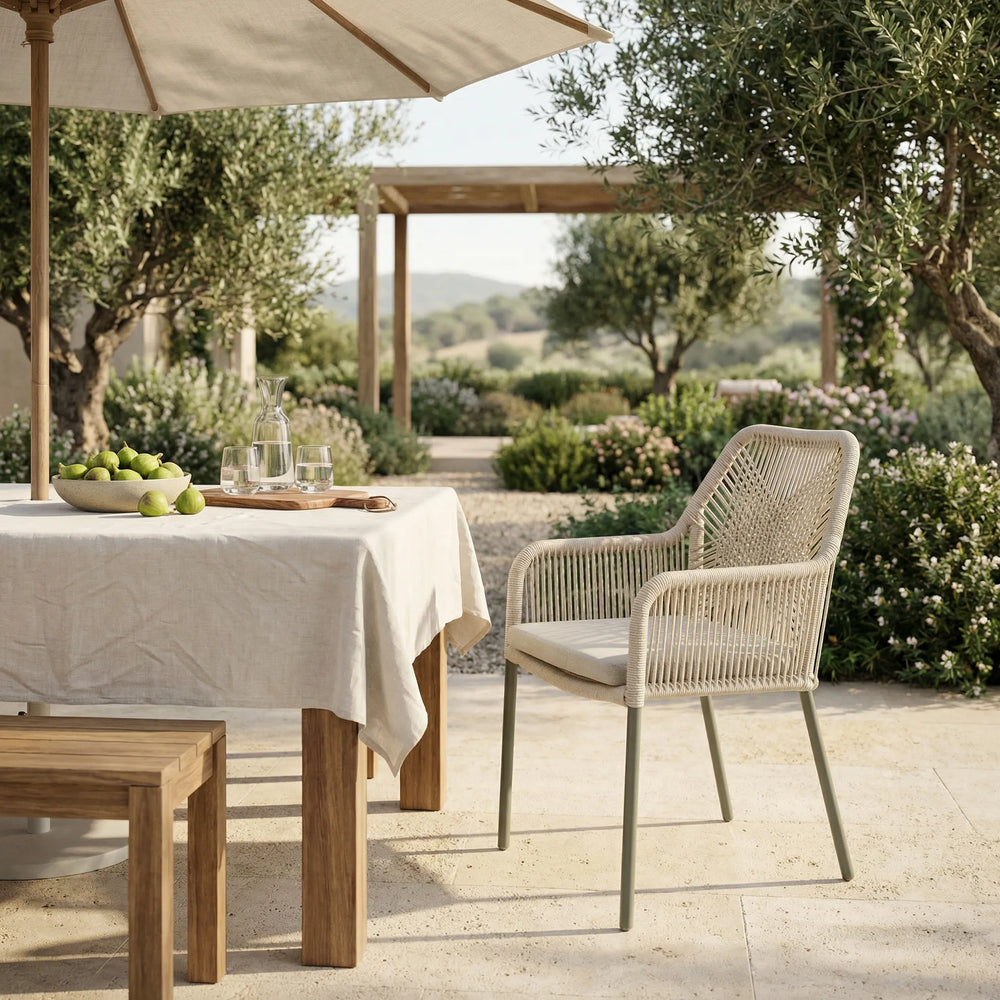 Rope Armlehnstuhl inkl. Sitzkissen in Beige