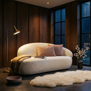 Polstergarnitur New Idea Ottomane beige mit rechter Armlehne und Kissen