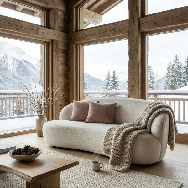 Polstergarnitur New Idea Ottomane mit rechter Armlehne in beigem Stoff