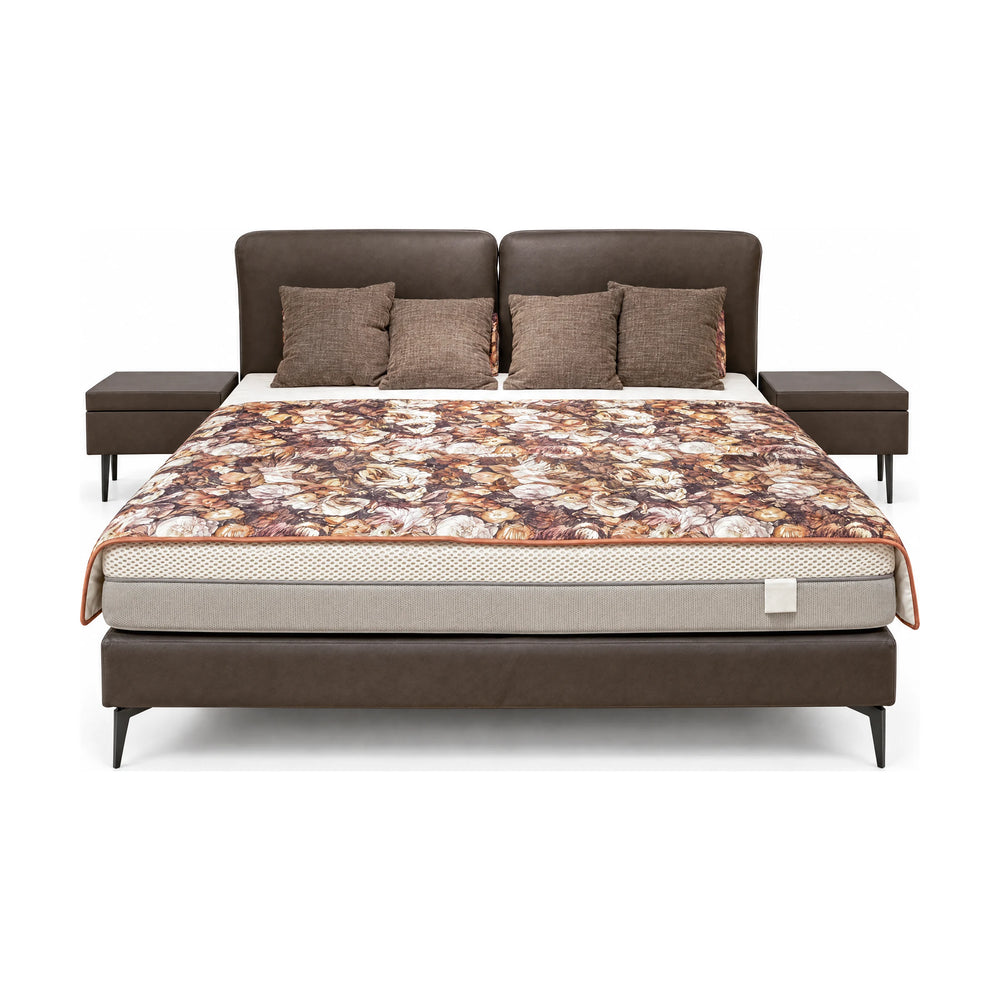 Boxspringbett Interliving 1416 Galero Punto graphit 180x200 cm mit 2 Nachtschränken freigestellt auf weißem Hintergrund – Möbel Graf Dresden – Art.-Nr. 21404..31