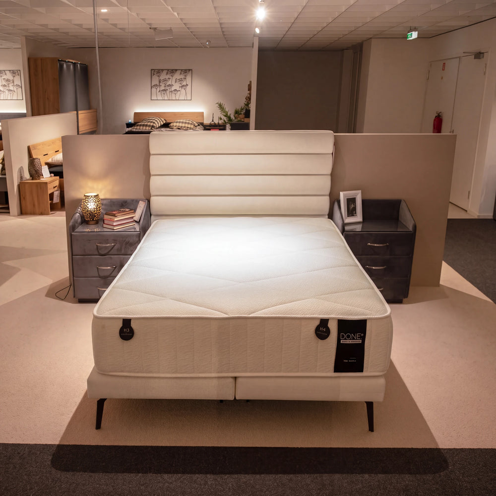 Boxspringbett Sunny Stoff Nano Ivory 140x200 inkl. Matratze Venus TFK500 – Abverkauf Möbel Graf Dresden – Art.-Nr. 22082..20
