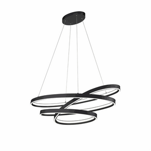 Pendelleuchte 115x50 cm LED schwarz matt dimmbar höhenverstellbar mit großer Leuchtfläche