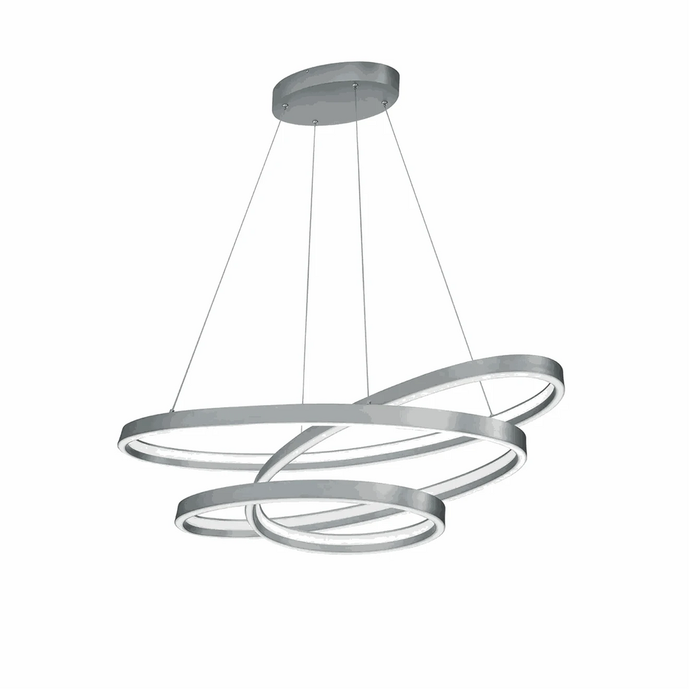 Pendelleuchte 115x50 cm LED dimmbar nickel matt für große Tische und repräsentative Räume