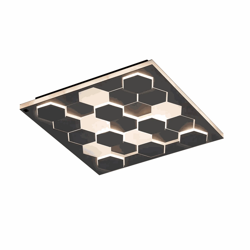 Moderne Wandleuchte 55x55 cm schwarz matt mit dimmbarer LED und skulpturalem Design