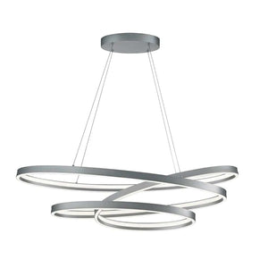 Pendelleuchte 115x50 cm aus nickel matt mit 11000 Lumen und dimmbarer LED für große Tische