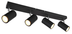 Deckenstrahler 56 cm 4-flammig Globo Robby GU10 in Schwarz matt, Spots an Deckenschiene, Ansicht von vorn