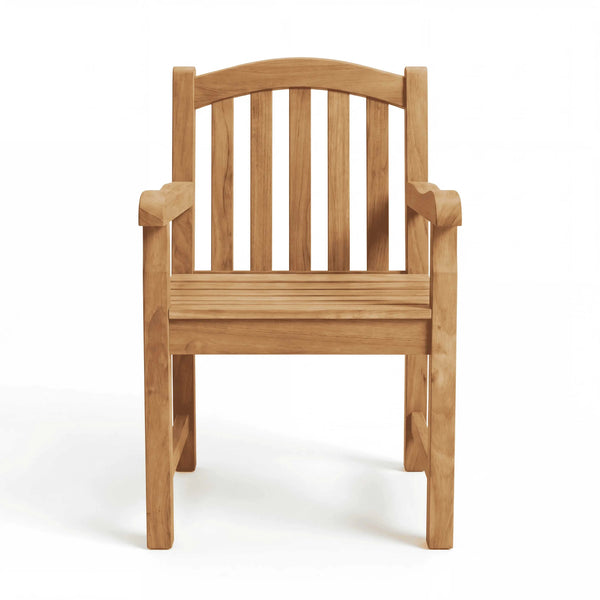 Moderner Gartensessel Carlton aus Teakholz in Sterling für Terrasse und Garten