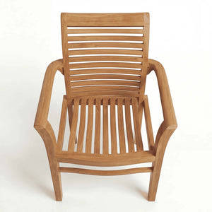 Stapelstuhl Curve aus Teakholz in Sterlingfarbe für Garten und Terrasse