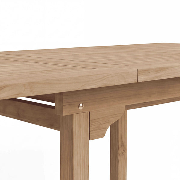 Ausziehtisch Mini aus Teakholz in Sterling, kompakt und ausziehbar für Balkon und Terrasse