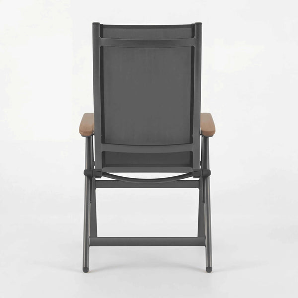 Multipositionsstuhl "Reno" mit Teak-Armlehnen