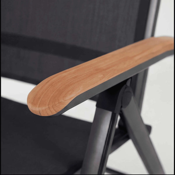 Gartenliege "Reno" mit Teak-Armlehnen