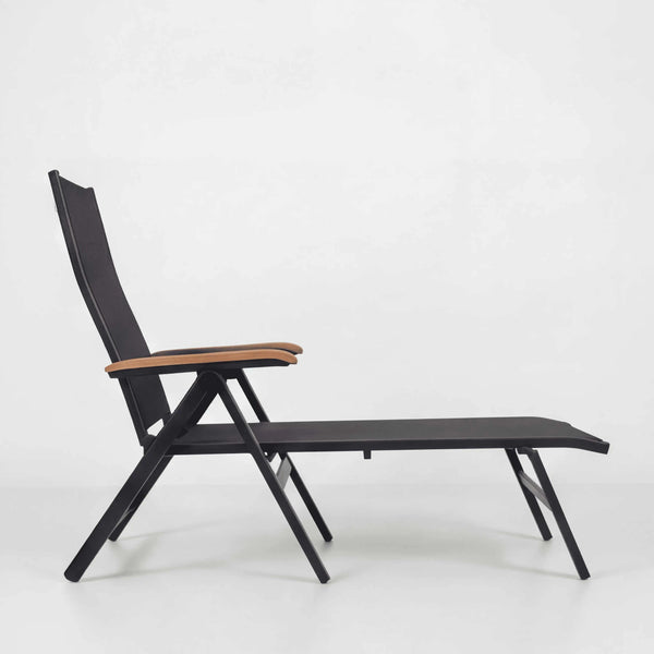 Gartenliege "Reno" mit Teak-Armlehnen