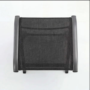 Moderner Gartenhocker Kensington mit wetterfestem Textilen-Sitzfläche und pulverbeschichtetem Aluminiumgestell, ideal für Terrasse und Garten.