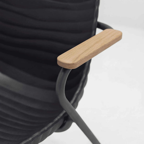 4er Set Schalenstuhl Stream mit Teak-Armlehnen