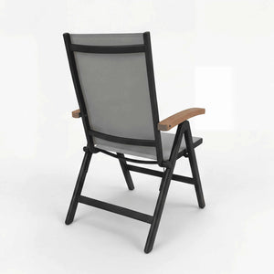 Moderner Positionsstuhl Calanda mit verstellbarer Rückenlehne und Aluminiumgestell in Charcoal