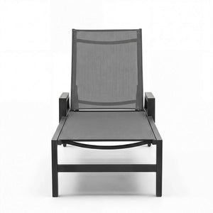 Moderne Gartenliege Spoga aus Aluminium mit Textilene-Bezug und Sitzkissen