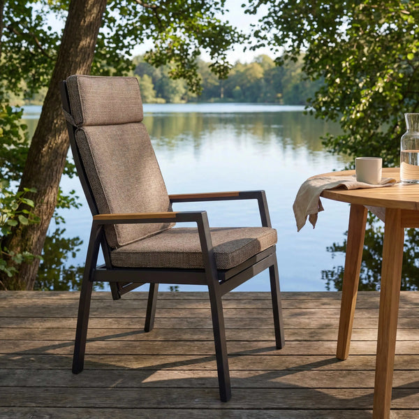 Positionsstuhl "Spoga" mit Teakholz Armlehnen