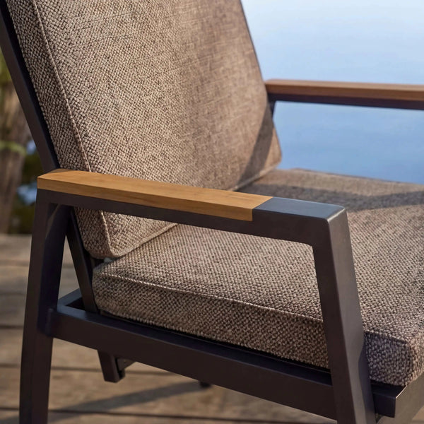 Positionsstuhl "Spoga" mit Teakholz Armlehnen