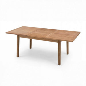 Ausziehtisch Malaga aus FSC-zertifiziertem Teakholz mit Butterfly-Auszug, 150-210 cm Länge, stabiler Gartentisch