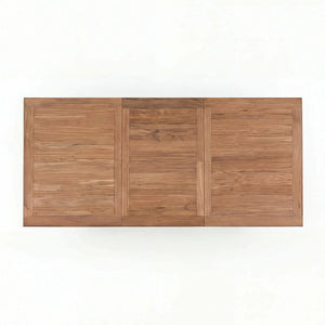 Ausziehtisch Malaga aus FSC-Teakholz mit Butterfly-Auszug, erweiterbar von 150 auf 210 cm, stabiler Gartentisch mit quadratischen Beinen