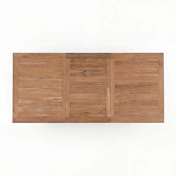 Ausziehtisch Malaga aus FSC-Teakholz mit Butterfly-Auszug, erweiterbar von 150 auf 210 cm, stabiler Gartentisch mit quadratischen Beinen