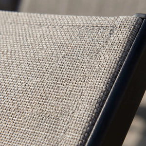 Schwarzer Klappsessel New Top aus Aluminium mit verstellbarer Rückenlehne und grauem Textilene-Bezug