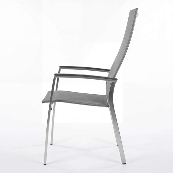 Stapelsessel "Mika" Hochlehner mit Aluminiumarmlehnen