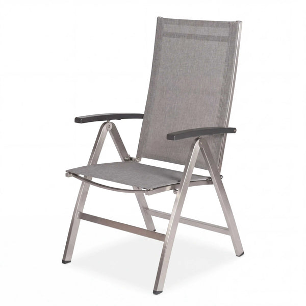 Klappsessel "Mika" aus Edelstahl mit Aluminiumarmlehnen