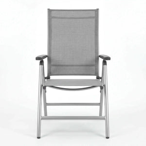 Klappsessel "Mika" aus Edelstahl mit Aluminiumarmlehnen