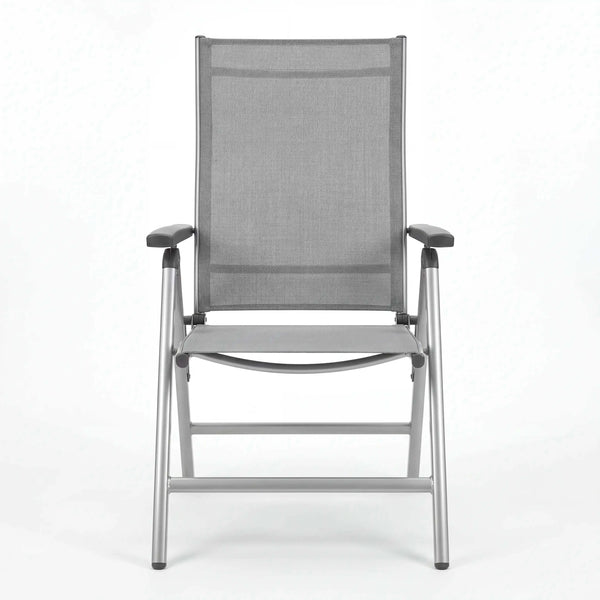 Klappsessel "Mika" aus Edelstahl mit Aluminiumarmlehnen