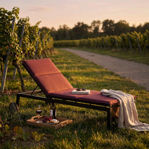 Gartenliegenauflage "Allround" Weinrot aus Polyacryl