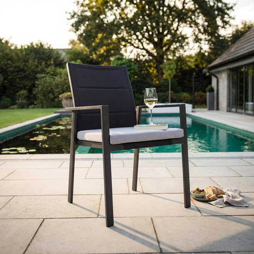 Stapelstuhl "Nancer" aus Aluminium inkl. Sitzkissen