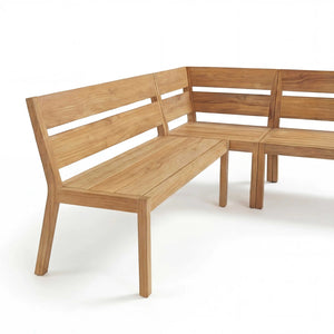 Teakholz Eckbankgruppe "Ann" inkl. Tisch & 3 Armlehnstühle Sitzkissen