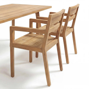 Teakholz Eckbankgruppe "Ann" inkl. Tisch & 3 Armlehnstühle Sitzkissen