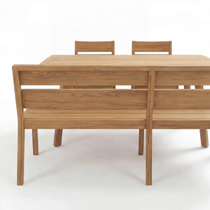 Teakholz Eckbankgruppe "Ann" inkl. Tisch & 3 Armlehnstühle Sitzkissen