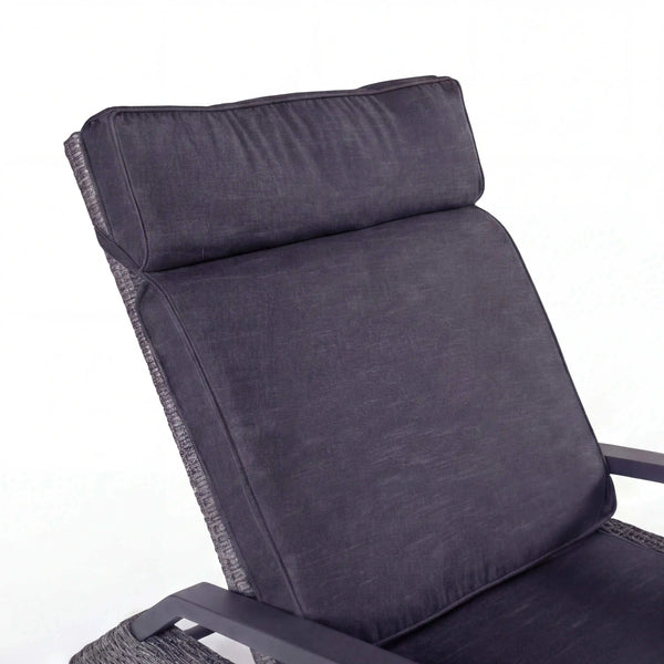 Gartenliege Keramo aus Polyrattan mit verstellbarer Rückenlehne und anthrazitfarbenem Aluminiumgestell