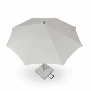 Glatz Sonnenschirm Alu Twist 300 cm mit hochwertigem Aluminiumgestell und Pale Grey Polyester-Tuch.