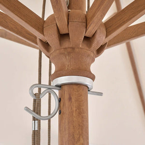 Glatz Piazza Sonnenschirm 300 cm in Holzoptik mit UV-beständigem Polyesterbezug und Flaschenzug-Mechanismus